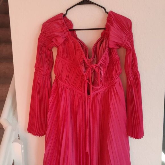 Alamour Dress Womens Size XL Analu Pleated Midi Hot Pink - Picture 6 of 12